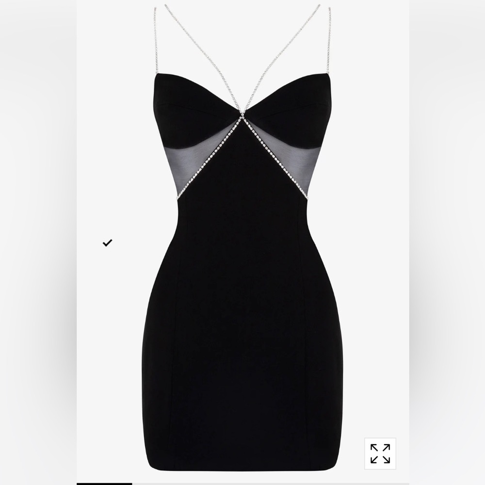 heiress Beverly Hills Black Diamante Strap Cutout Mini Dress